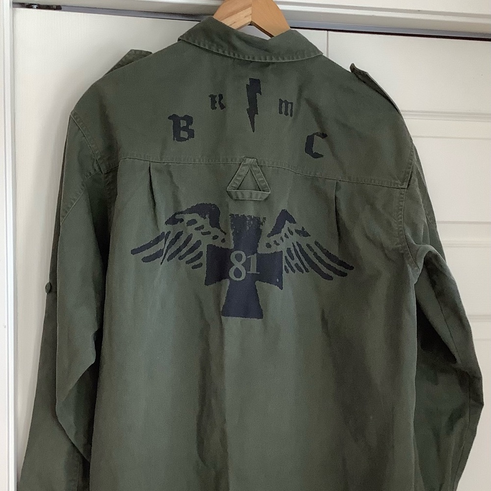 Vintage Military-Style Airforce Olive Green Men's Jacket , Size L